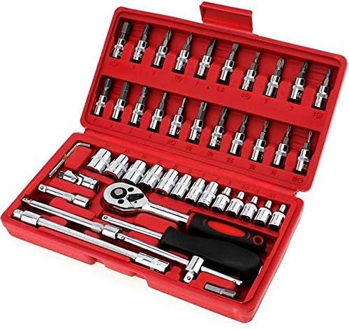 ULTRAWERX 46-in-1 Versatile Hand Tool Kit with Screwdriver & 1/4-Inch Drive Socket Set
