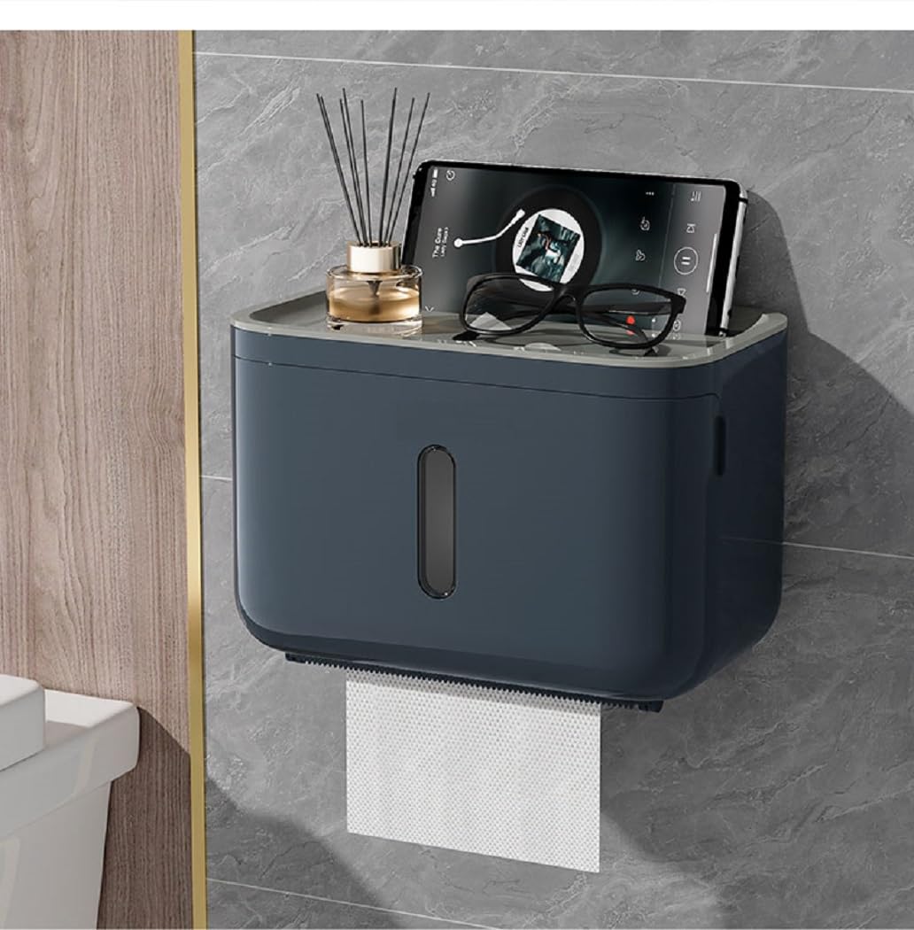 Stelvon Self Adhesive Toilet Paper Holder for Bathroom with Mobile Stand, Wall Mounted Tissue Paper Holder