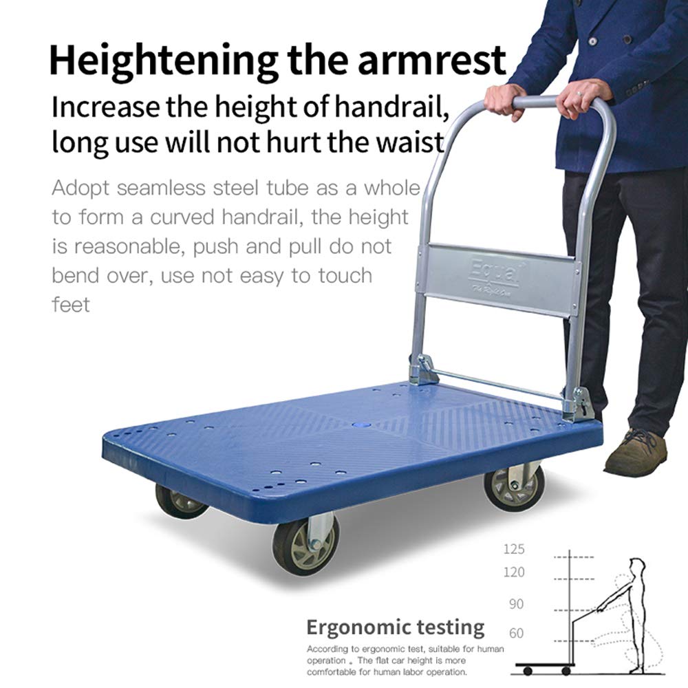Easylift 300kg Capacity Plastic Foldable Platform Trolley for Heavy Weight/Material