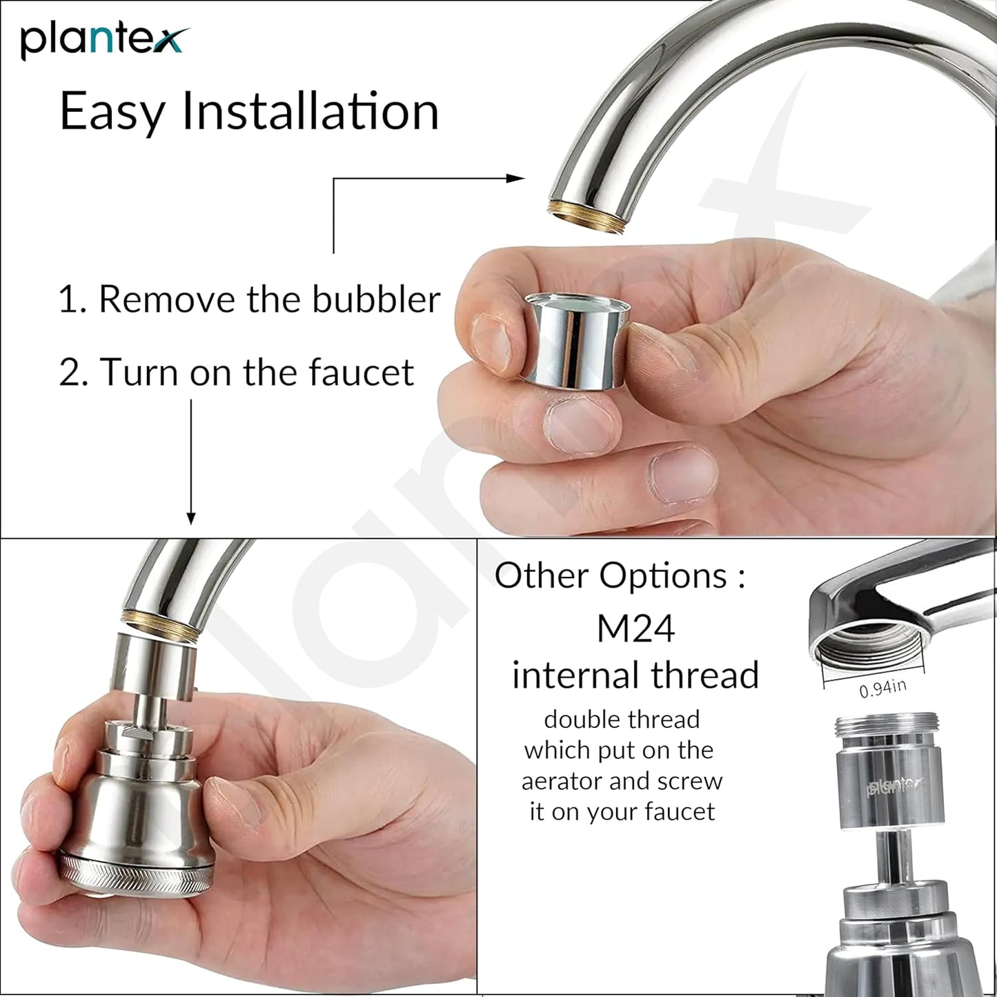 Plumbrix Pure Brass Tap Extension for Kitchen Sink with 3 Anti-Splash Modes and Up to 80% Water Saving