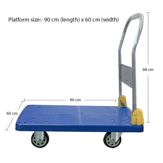Easylift 300kg Capacity Plastic Foldable Platform Trolley for Heavy Weight/Material