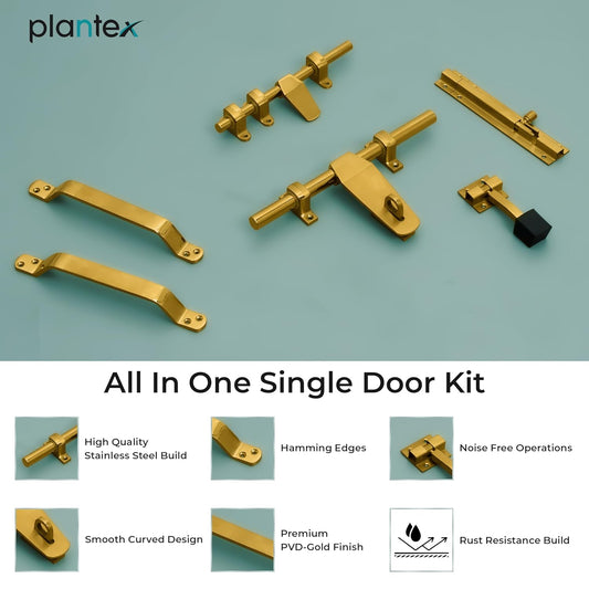 Prolinek Stainless Steel Door Kit for Single Door | Durable Door Hardware & Accessories Set