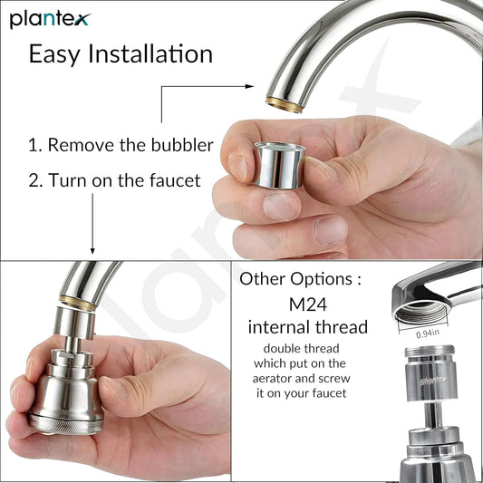 Plumbrix Pure Brass Tap Extension for Kitchen Sink with 3 Anti-Splash Modes and Up to 80% Water Saving