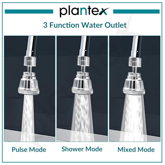 Plumbrix Pure Brass Tap Extension for Kitchen Sink with 3 Anti-Splash Modes and Up to 80% Water Saving