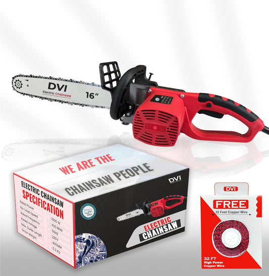 Draxon Electric Chain with 16-Inch Guide Bar, 1800W Low-Kickback | Ideal for Cutting Wood, Pruning & Firewood Harvesting